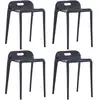 Image de Vidaxl - Tabourets Empilables Lot De 4 Noir Plastique