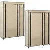 Image de Garde-robes Pliables 2 Pcs Crème 110x45x175 Cm Tissu Vidaxl