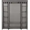 Image de vidaXL Armoire en tissu avec compartiments Barres de penderie Gris 150x45x176cm