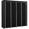 Image de vidaXL Armoire à vêtements avec 4 compartiments noir 175 x 45 x 170 cm