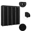 Image de Garde-robe Avec 4 Compartiments Noir 175x45x170 Cm Vidaxl