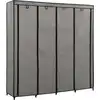 Image de vidaXL Armoire à vêtements avec 4 compartiments Gris 175 x 45 x 170 cm