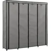 Image de Garde-robe Avec 4 Compartiments Gris 175x45x170 Cm