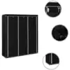Image de vidaXL Armoire avec compartiments Barres Noir 150x45x175cm Tissu