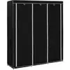 Image de Armoire Avec Compartiments Et Barres Noir 150x45x175 Cm Tissu