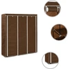 Image de vidaXL Armoire avec compartiments et tringles brun 150x45x175cm Tissu