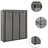 Image de vidaXL Armoire avec compartiments et tringles Gris 150x45x175cm Tissu