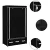 Image de vidaXL Armoire noire 87 x 49 x 159 cm Tissu