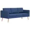 Image de Vidaxl - Canapé À 3 Places Tissu Bleu