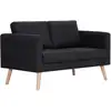 Image de Vidaxl - Canapé À 2 Places Tissu Noir