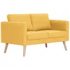 Image de Vidaxl - Canapé À 2 Places Tissu Jaune