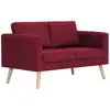 Image de Vidaxl - Canapé À 2 Places Tissu Rouge Bordeaux
