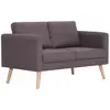 Image de Vidaxl - Canapé À 2 Places Tissu Taupe