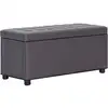 Image de Pouf De Rangement 87,5 Cm Gris Similicuir Vidaxl