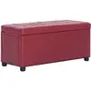Image de Pouf De Rangement 87,5 Cm Rouge Bordeaux Similicuir Vidaxl