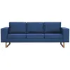 Image de Vidaxl - Canapé À 3 Places Tissu Bleu