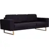 Image de Vidaxl - Canapé À 3 Places Tissu Noir