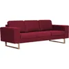 Image de Vidaxl - Canapé À 3 Places Tissu Rouge Bordeaux