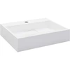 Image de vidaXL Lavabo 50 x 38 x 13 cm Fonte minérale/fonte de marbre blanc