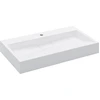 Image de vidaXL Lavabo 80 x 46 x 11 cm Fonte minérale/fonte de marbre blanc