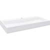 Image de vidaXL Lavabo 100 x 46 x 11 cm Fonte minérale/fonte de marbre blanc