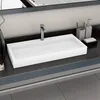 Image de Lavabo 100x46x11 Cm Fonte Minérale/marbre Blanc Vidaxl
