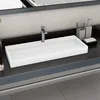 Image de Lavabo 120x46x11 Cm Fonte Minérale/marbre Blanc Vidaxl