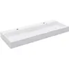 Image de vidaXL Lavabo 120 x 46 x 11 cm Fonte minérale/fonte de marbre blanc