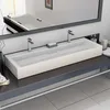 Image de Lavabo 120x46x11 Cm Fonte Minérale/marbre Blanc