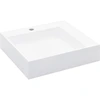 Image de vidaXL Lavabo 50 x 50 x 12,3 cm fonte minérale/fonte de marbre blanc