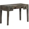 Image de vidaXL Bureau noir 110×50×75 cm bois massif mangue