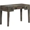 Image de Vidaxl - Bureau Noir 110 X 50 X 75 Cm Bois De Manguier Massif