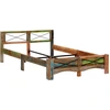 Image de vidaXL Lit en bois massif sans matelas Vieux bois 140x200 cm