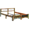 Image de vidaXL Lit en bois massif vieux bois 160x200 cm