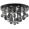 Image de vidaXL Plafonnier avec perles noir fumé Noir Rond G9
