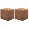 Image de 2 Pcs Tables De Chevet Marron 30x30x30 Cm Similicuir Daim