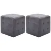 Image de 2 Pcs Tables De Chevet Gris 30x30x30 Cm Similicuir Daim