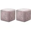 Image de 2 Pcs Tables De Chevet Rose 30x30x30 Cm Tissu Velours