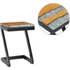 Image de Table Basse 30x30x50 Cm Bois De Teck Massif Et Polyrésine Vidaxl