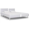 Image de vidaXL Cadre de lit avec LED Blanc Similicuir 180×200 cm