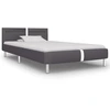 Image de vidaXL Cadre de lit avec LED Gris Similicuir 90x200 cm