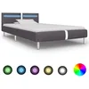 Image de Cadre De Lit Avec Led Gris Similicuir 90x200 Cm - Vidaxl
