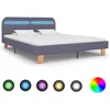Image de Cadre De Lit Avec Led Gris Clair 160x200 Cm Tissu Vidaxl