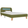 Image de vidaXL Cadre de lit avec LED Vert Tissu 90x200 cm