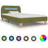 Image de Cadre De Lit Avec Led Sans Matelas Vert Tissu 90x200 Cm Vidaxl