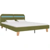 Image de vidaXL Cadre de lit avec LED Vert Tissu 160x200 cm