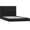 Image de vidaXL Sommier noir tissu 90x200 cm