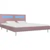 Image de vidaXL Cadre de lit avec LED Rose Tissu 180 x 200 cm
