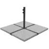 Image de Vidaxl Plaques De Poids De Parasol 4 Pcs Granit Gris Carré 100 Kg