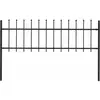 Image de Vidaxl - Clôture De Jardin Avec Dessus En Lance Acier 1,7 X 0,6 M Noir